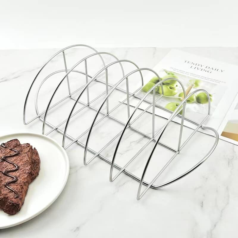 NABAOXUN Rib Rack BBQ Rib Racks for Smoker and Grilling Roasting Rack, Holds 5 S