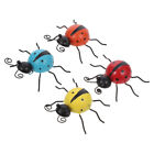 4 Pcs Metal Craft Ladybug Wrought Iron Fence Decor Coat Rack for Wall ...