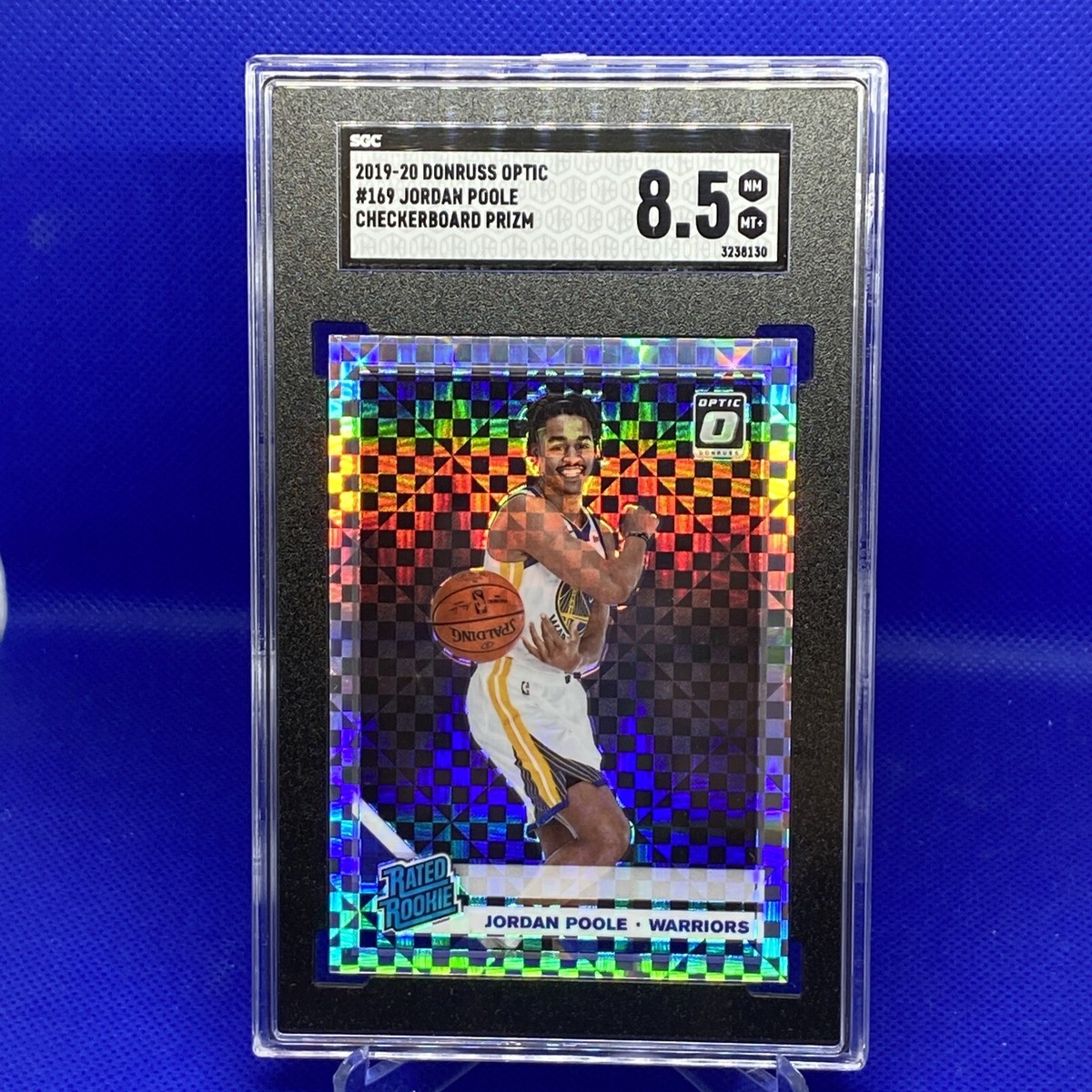 2019-20 Donruss Optic Jordan Poole Checkerboard Rated Rookie SGC