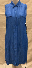 Simply Vera VERY WANG Sleeveless Denim Button Up Shirt Dress Size Medium