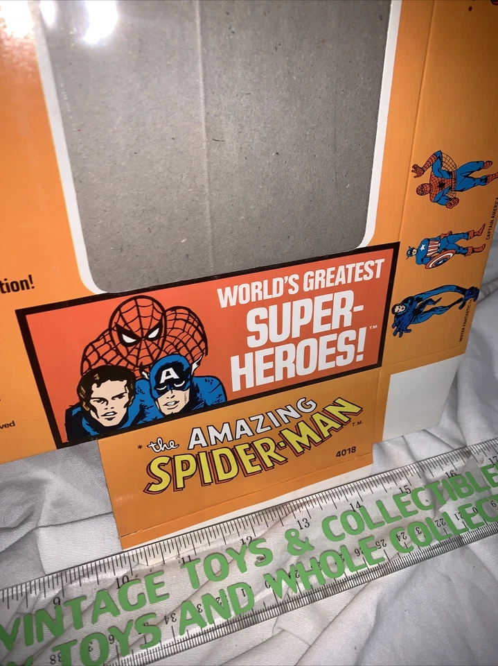 原始复古 Mego 蜘蛛侠盒平 12 英寸娃娃漫威复仇者联盟美国队长 WGSH NOS — 第 2/4 张图片