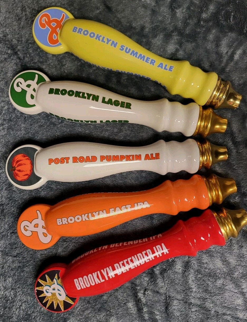 5 Brooklyn Brewery Porcelain Beer Taps Pumpkin Ale Summer Ale East IPA Lager