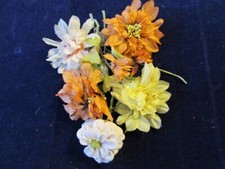 Vintage Millinery Flower Collection Pink Yellow Rust 1-3" German H3559