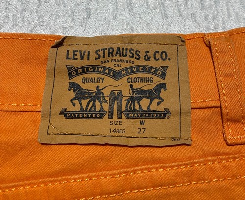 Levis 511 Slim Shorts Jorts Boys Size 14 Orange - Picture 3 of 10