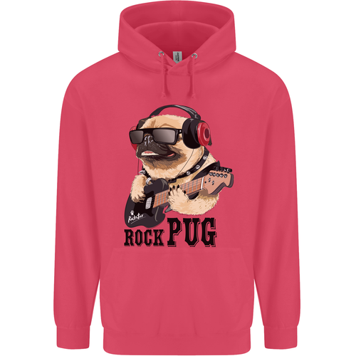 Rock n Roll Pug Funny Guitar Heavy Metal Childrens Kids Hoodie - Picture 55 of 80