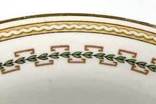 3 Grindley ALGERIA Greek Key Laurel Gold Rim SOUP Bowls 6 1/2" Vtg Set England