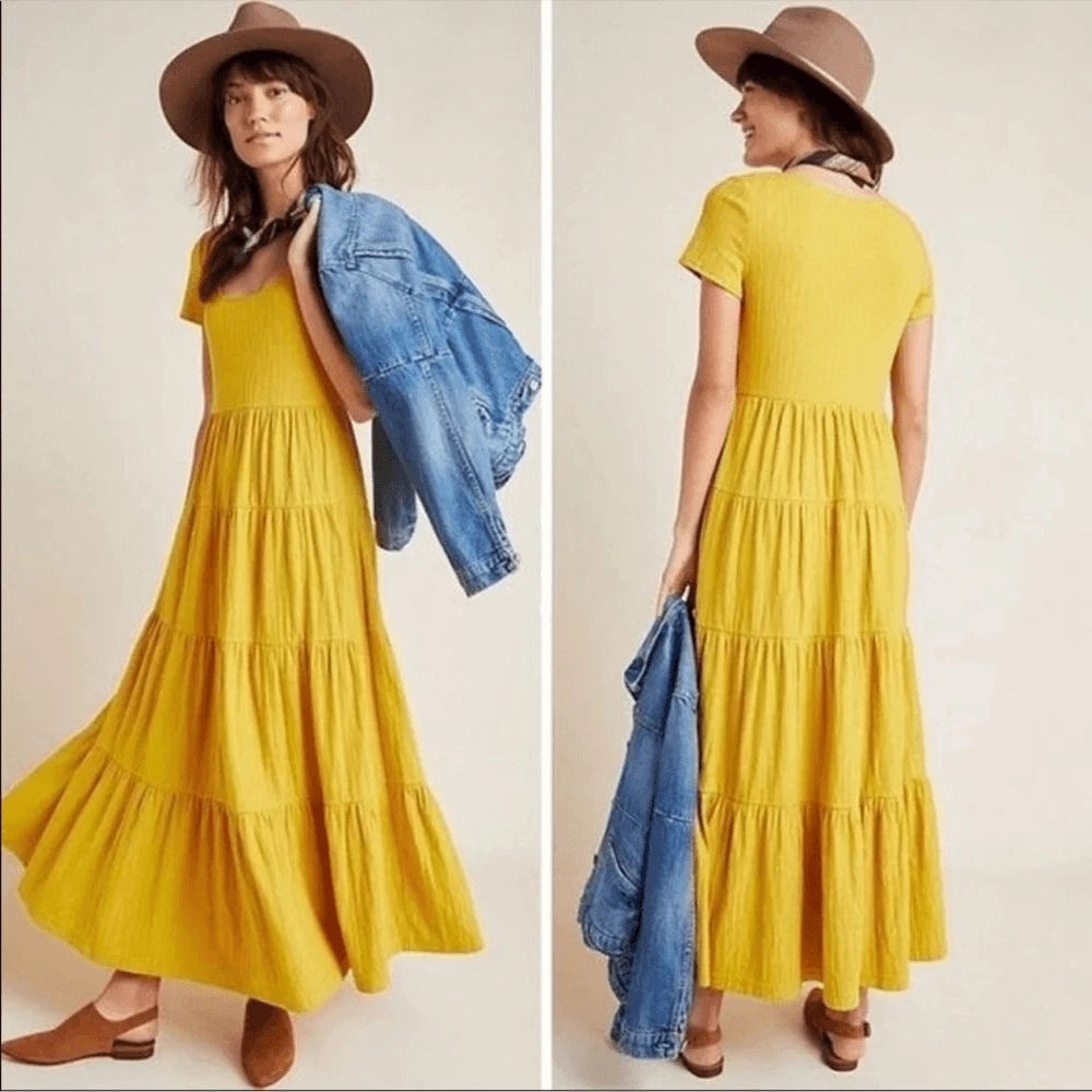 Anthropologie Maeve Gillian Tiered Maxi Dress