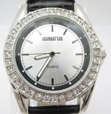 Women Manhattan by Croton Quartz Analog 39mm Round Watch G732 "New Battery"