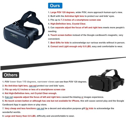 Cell Phone Virtual Reality (vr) headsets, VR EMPIRE VR Headset, Phone VR - Afbeelding 32 van 44