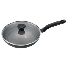 T-fal 10.5" Frying Pan with Lid, Simply Cook Nonstick Cookware Black