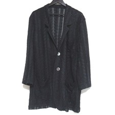 Y's Yohji Yamamoto Embroidered Lace Tailored Jacket in Black Unisex Women USED