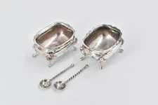 Sterling Silver Sanborns Mexico Salt Sugar Condiment 2 pcs Bowls *22