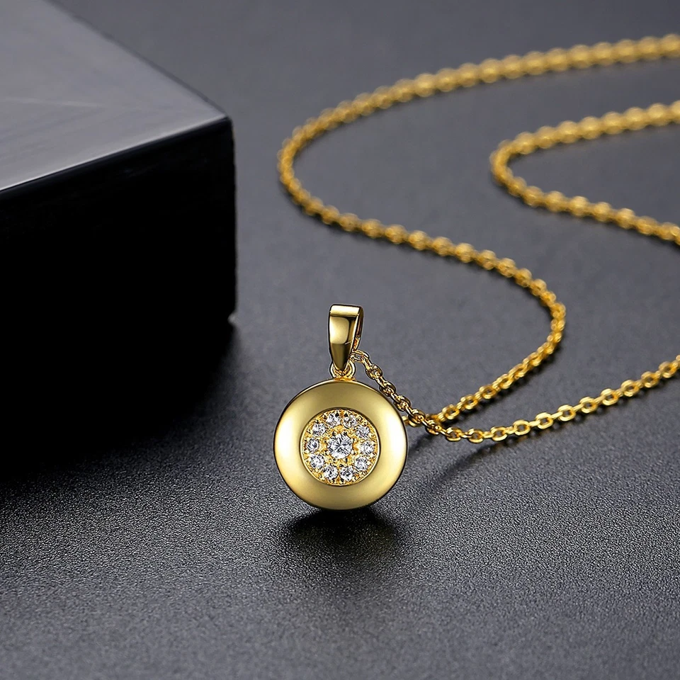 Damen Kette mit Anhänger Rhodiniert Echt Gelbgold verg Halskette Kinderschmuck - Bild 3 von 4