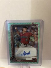 2025 Topps Chrome - Autographs Cristian Mena #RA-CME Aqua Wave Refractor /199
