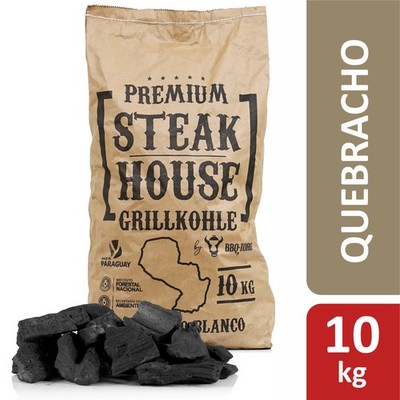 BBQ-Toro Premium Steak House Grillkohle | 10 kg | Querbracho Blanco Restaurant