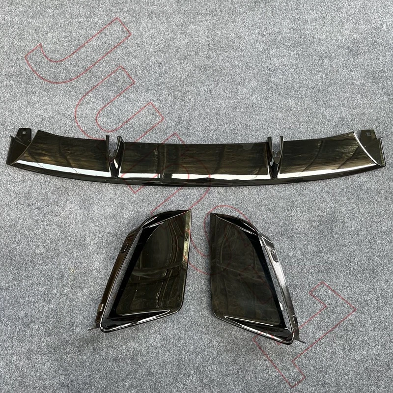 New 3PCS Front Bumper Bottom Spoiler Lip + Grille Trims For Audi RS7 2013-2018  - Image 2 of 4