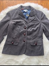 Boden Womens 8 Gray Corduroy Long Sleeves 3 Button Beauvoir Blazer Jacket