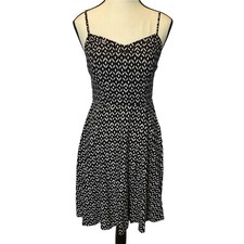 Old Navy Women's Mini Dress Size Small Aztec Print Black White A-Line Sundress