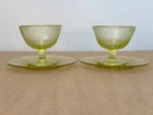 L.E. Smith Glass 'By Cracky Canary' Sherbet Glass & Underplate VTG 1930s