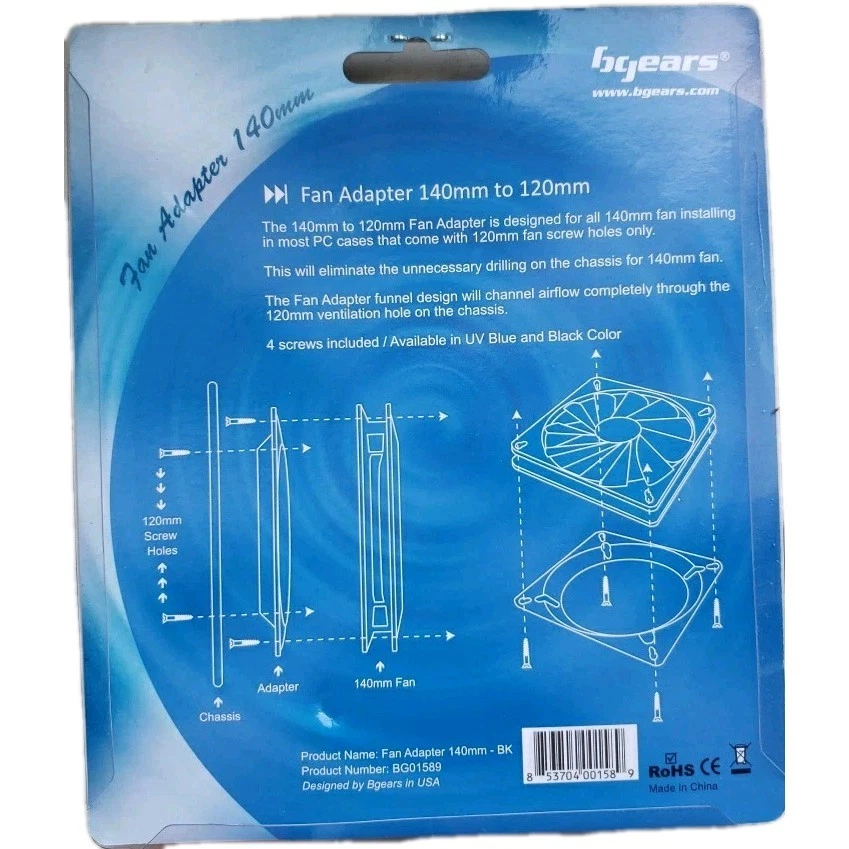 Fan Adapter 140mm to 120mm -Black - Image 2 of 2