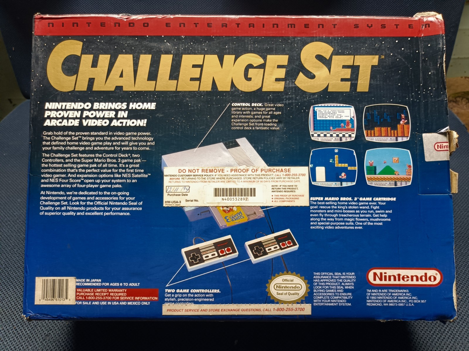 Wal*Mart Challenge Set complete in box nintendo nes system w/ mario 3 guide MINT