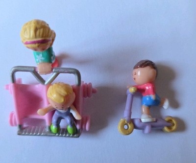 Mini Polly Pocket Strollin Surprise 100% Kinderwagen Baby Mama Junge Bluebird