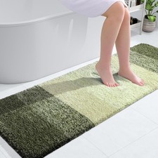 OLANLY Bathroom Runner Rugs Mat 59x20, Extra Soft 59" X 20", Dark Green