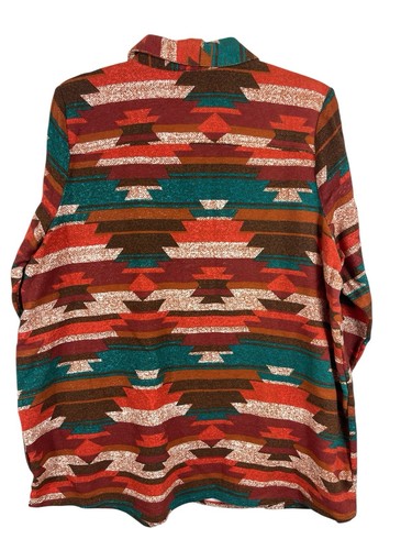Canyon Retreat Herren XL Southwestern Aztekenmuster Hemd 100% Baumwolle Perlen Druckknopf - Bild 6 von 14