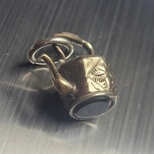 Unusual Engraved Antique Victorian Amethyst Teapot Seal Charm Pendant