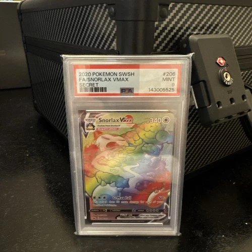 2020 POKEMON SWORD & SHIELD SECRET #206 FULL ART/SNORLAX VMAX PSA 9