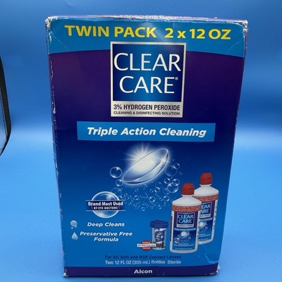 Alcon Clear Care Triple Action Cleaning Twin Pack 2 x 12 Oz Exp 07/2025