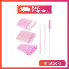 200Pcs Eyelash Extension Kit, Lash Spoolies Extension Supplies Eyebrow Brush Mas