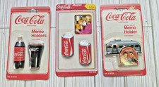 Vintage 3 jeux de supports mémo aimants Coca Cola 1991 neufs scellés 4"x7"x1"