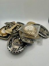 10 Vintage Silver Gold Belt Buckle Mounting, Cabochon, Western, Settings