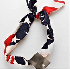NWT Womens Boutique American Flag Patriotic Top Knot Headband