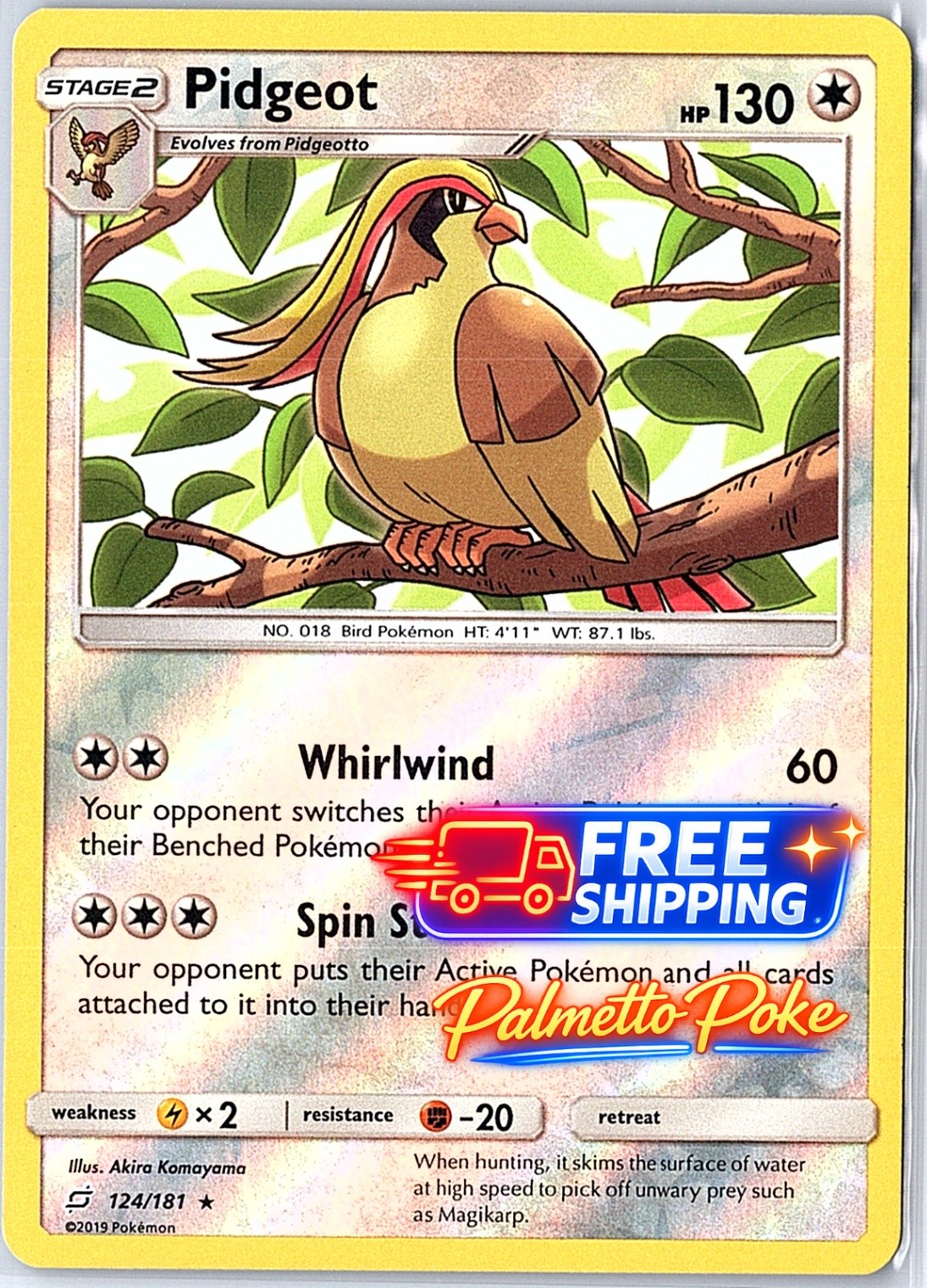 Pidgeot Rare SM - Team Up 124/181 LP