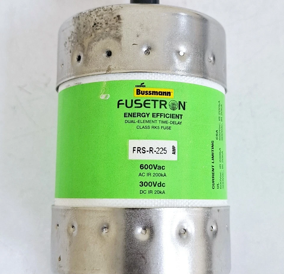 Fusible Cooper Bussmann FRS-R-225 Fusetron 600Vac 300Vdc Foto 2 de 4