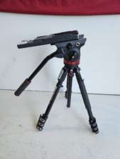Manfrotto 190 Tripod with MVH502AH Fluid Video Head Pan Bar Handle Kit Italy