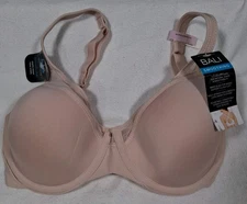 Bali One Smooth U Bra 34D Ultra Light Illusion Neckline Convertible Beige 3439