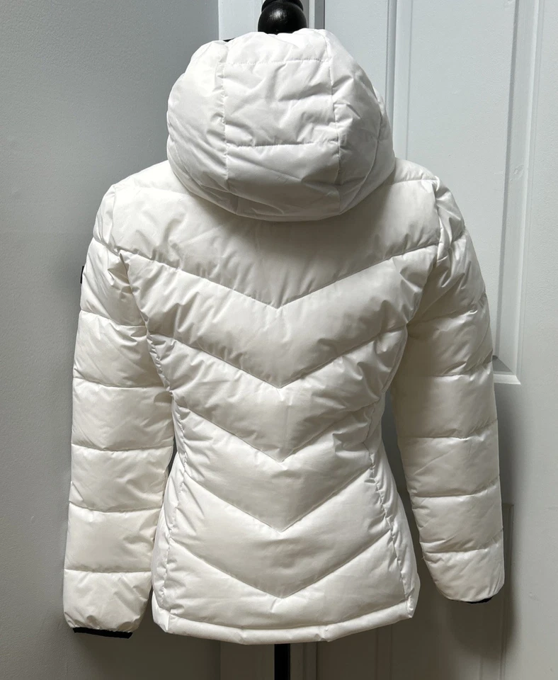 Новый без ЯРЛЫКОВ CALVIN KLEIN белый Infinite эластичной с капюшоном пуховик куртка размер X-Small - Изображение 3 из 4
