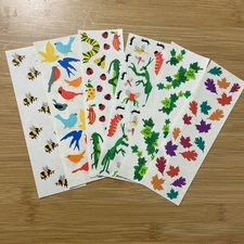 Vintage Mrs. Grossman‘S Sticker Strips,6 Total Outdoor Birds, Bees, Bugs,&Leaves