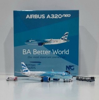1:400 Diecast NG Model British Airways Airbus A320 NEO Better World Livery GSE
