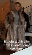 Vintage Silver Fox Fur Coat  Full Length  Genuine Real Blue Fox  Winter Fur