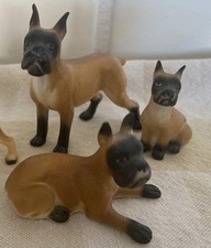 Bone China Shiken Japan Vintage Miniature Boxer Family Set 3