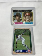 1974 Topps #201 1973 Batting Leaders Pete Rose Rod Carew & 1995 Score Sammy Sosa