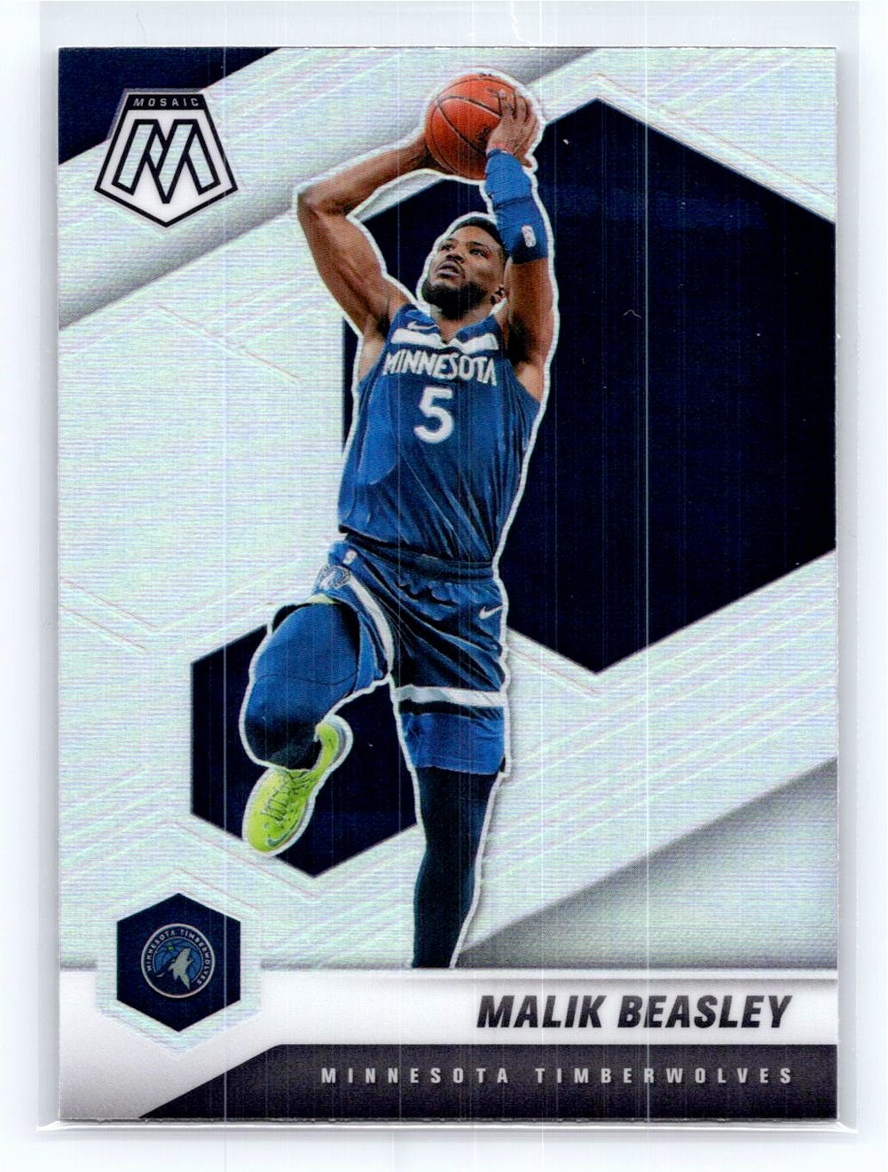 2020-21 Panini Mosaic #162 Malik Beasley Silver