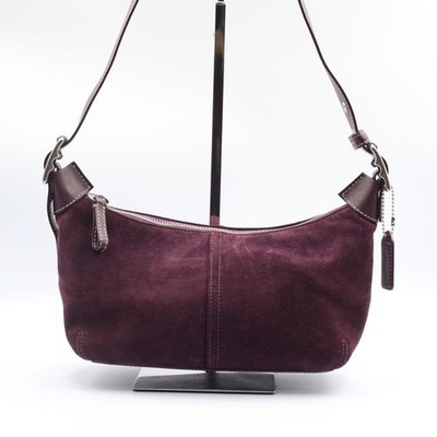 Coach Suede Hobo Shoulder Bag Purple Leather Used Authentic | eBay