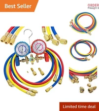 Refrigerant Charging Hoses with Diagnostic Manifold Gauge Set for R410A R22 R404