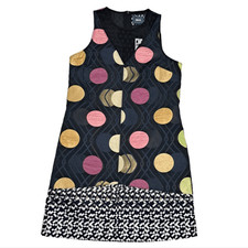 Anthropologie Maeve Tilde Polka Dot Palooza Retro Mod Metallic XS Black Motif NW