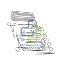 2 Set 26 Pieces Basic Minor Surgery Kit-With Steel Box-Surgical Instruments